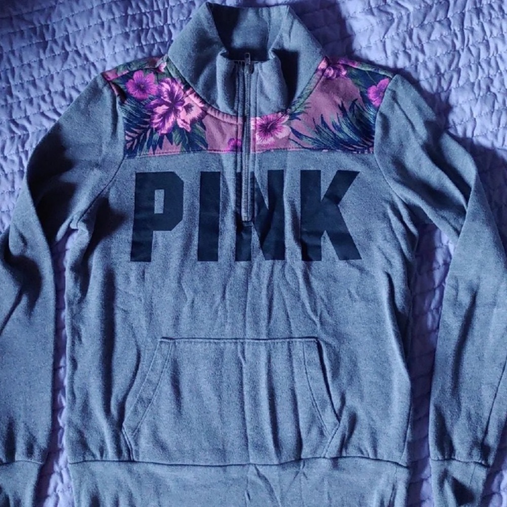 VS PINK Quarter Zip Sweater